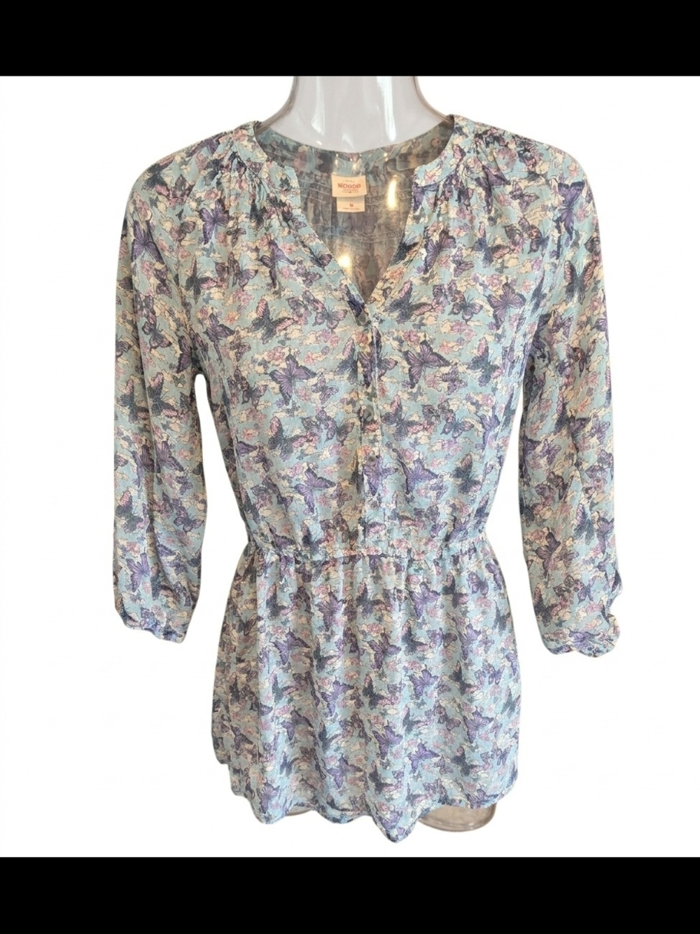 Mossimo Supply Co. Pastel Floral Peasant Tunic in Light Blue and Lavender